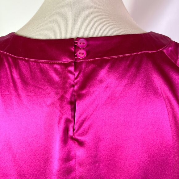 Pendleton Size 14 Silk Satin Pink Blouse Top Pleated Long Sleeve - Picture 9 of 16
